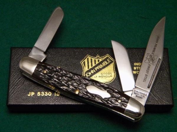 John Primble India Steel Works 1988 Bone 5330 Stockman Knife - NIB John Primble India Steel Works 1988 Bone 5330 Stockman Knife - NIB