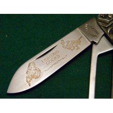 Smokey Mountain Knife Works Fighting Cocks Knife with Cock Spur Saw - Shaw Leibowitz Handles Smokey Mountain Knife Works Fighting Cocks Knife with Cock Spur Saw - Shaw Leibowitz Handles