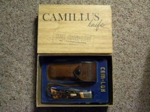 Camillus New York USA Sword Brand CAM-LOK Lockback Knife and Pouch - NIB