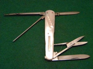 Ibberson (Stan Shaw) Sheffileld England 1976 Pearl 5 Blade Lobster Knife - Mint