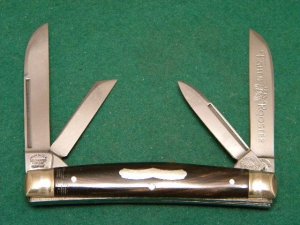 Fight'n Rooster Frank Buster Celebrated Cutlery Germany Horn 4 Blade Congress Knife - Rare
