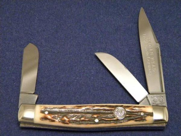 C. Risner Indian Head Solingen Germany Stag Stockman Knife C. Risner Indian Head Solingen Germany Stag Stockman Knife