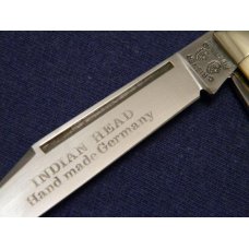 C. Risner Indian Head Solingen Germany Imitation Ivory Stockman Knife C. Risner Indian Head Solingen Germany Imitation Ivory Stockman Knife