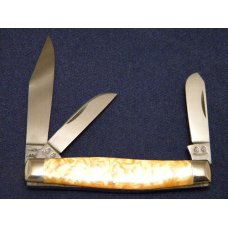 C. Risner Indian Head Solingen Germany Orange Swirl Stockman Knife C. Risner Indian Head Solingen Germany Orange Swirl Stockman Knife