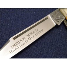C. Risner Indian Head Solingen Germany Orange Swirl Stockman Knife C. Risner Indian Head Solingen Germany Orange Swirl Stockman Knife