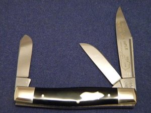 Fight'n Rooster Frank Buster Celebrated Cutlery Germany Black Ace In The Hole Stockman Knife c.1984