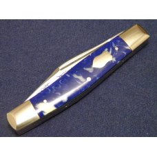 Fight'n Rooster Frank Buster Celebrated Cutlery Germany Blue Wildcat Fever Stockman Knife c.1987 Fight'n Rooster Frank Buster Celebrated Cutlery Germany Blue Wildcat Fever Stockman Knife c.1987