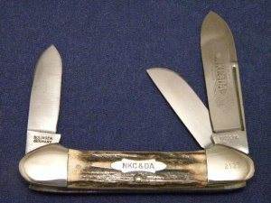 Kissing Crane Solingen Germany 1977 NKC&DA Stag Gunboat Club Knife