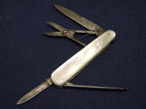 Vintage Hen & Rooster Macys Germany Pearl Lobster Knife