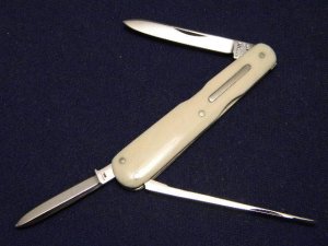 Ibberson (Stan Shaw) Sheffileld England 1973 Ivory 3 Blade Lobster Knife - Mint