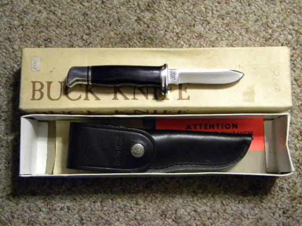 Buck 116 USA Black Caper Hunting Sheath Knife Pre 1986 - NIB Buck 116 USA Black Caper Hunting Sheath Knife Pre 1986 - NIB