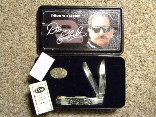 Case XX SS USA 2003 Bone 6254 Dale Earnhardt Trapper Knife Case XX SS USA 2003 Bone 6254 Dale Earnhardt Trapper Knife