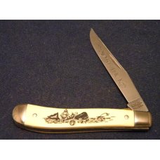 Schrade + USA SC503 Scrimshaw Moby Dick Trapper Lock Knife - NIB Schrade + USA SC503 Scrimshaw Moby Dick Trapper Lock Knife - NIB