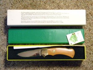 Puma Germany Stainless Micarta 715 4 Star Lockback Knife c.1982 - NIB