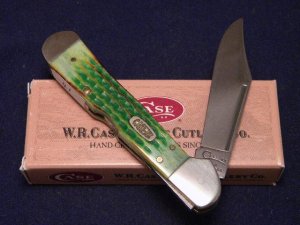 Case XX USA 1999 Lizard Skin Burnt Lite Green Bone 61549L SS Copperlock Knife - SFO - NIB
