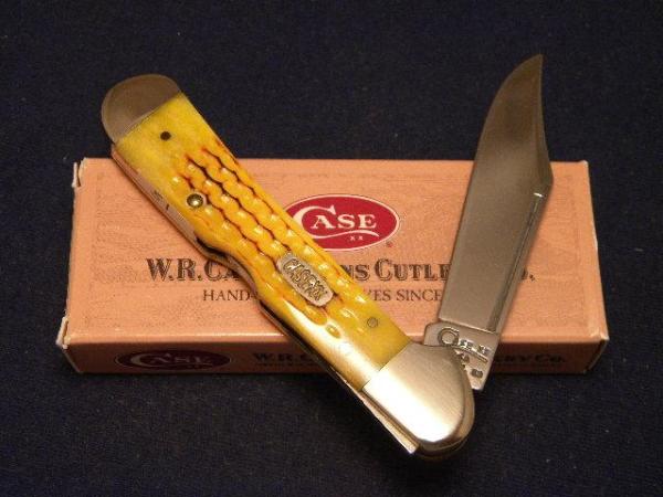 Case XX USA 1999 Snake Skin Burnt Lite Yellow Bone 61549L SS Copperlock Knife - SFO - NIB