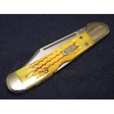 Case XX USA 1999 Snake Skin Burnt Lite Yellow Bone 61549L SS Copperlock Knife - SFO - NIB