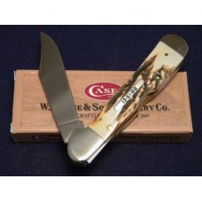 Case XX USA 1999 Genuine Stag 51549L SS Copperlock Knife 12-31-99 Shield - SFO - NIB Case XX USA 1999 Genuine Stag 51549L SS Copperlock Knife 12-31-99 Shield - SFO - NIB