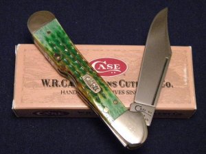 Case XX USA 1998 Lizard Skin Burnt Lite Green Bone 61549L SS Copperlock Knife - SFO - NIB