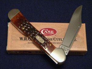 Case XX USA 1999 Brown Chestnut Bone 61549L SS Copperlock Knife 12-31-99 Shield - SFO - NIB