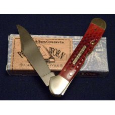 Case XX USA 1999 Pocket Worn Red Bone 61549L SS Copperlock Knife 12-31-99 Shield - SFO - NIB