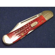 Case XX USA 1999 Pocket Worn Red Bone 61549L SS Copperlock Knife 12-31-99 Shield - SFO - NIB