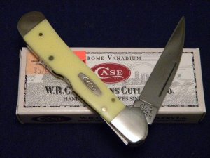Case XX USA 2002 Yellow Composition 31549L CV Wharncliff Copperlock Knife - SFO - NIB