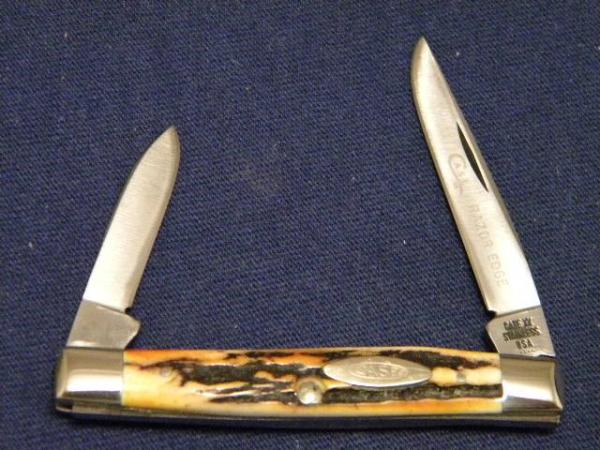 Case XX Stainless USA 4 Dot (1976) Stag 5233 SSP Razor Edge 2 Blade Pen Knife Case XX Stainless USA 4 Dot (1976) Stag 5233 SSP Razor Edge 2 Blade Pen Knife
