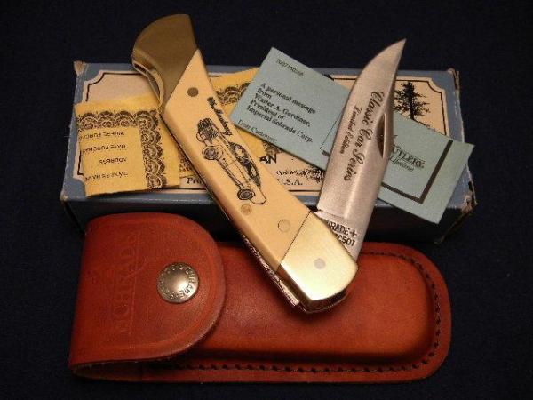 Schrade + USA Classic Car Series 65 Mustang 507SC Scrimshaw Folding Lockback Knife - NIB