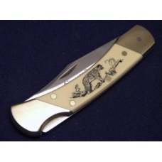Schrade + USA 507SC Big Cat Scrimshaw Folding Lockback Knife - NIB