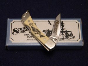 Schrade + USA 511SC Scrimshaw Mini Folding Lockback Knife c. 1993 - NIB