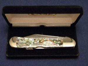 Case XX USA 1998 81549 L SS Genuine Abalone Pearl Copperlock Knife - SFO - NIB