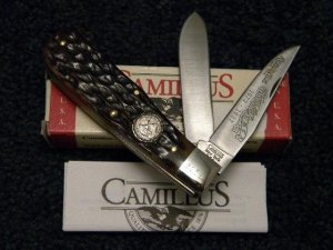 Camillus New York USA Bone Remington Salutes The NKCA 1972-1997 Mini Trapper Knife - NIB