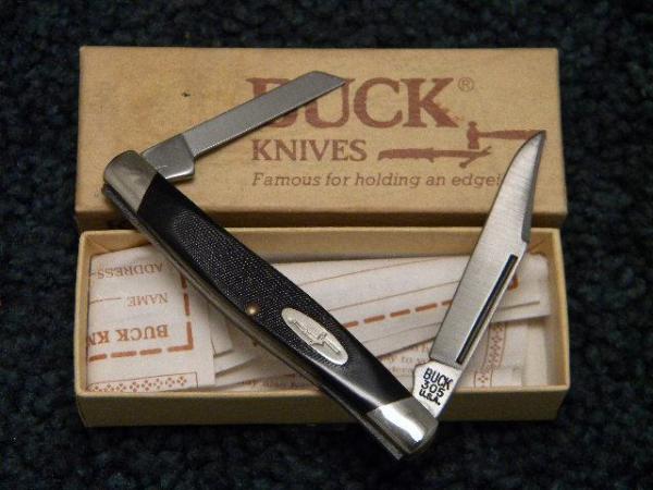 Buck 305 USA Lancer Black Delrin 2 Blade Stockman Knife c.Pre 1986 - NIB Buck 305 USA Lancer Black Delrin 2 Blade Stockman Knife c.Pre 1986 - NIB