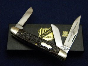 John Primble India Steel Works 1988 Bone 5330 Stockman Knife - NIB