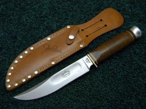 Carl Schlieper Solingen Germany Eye Brand Jim Bowie Stacked Leather Sheath Knife