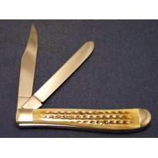 Case XX USA 1998 Pocket Worn Green Bone 62048 SS Slimline Trapper Knife - NIB