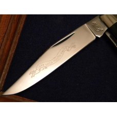 Queen Cutlery 1999 NKCA Youth Knife Green Bone Mini Trapper Queen Cutlery 1999 NKCA Youth Knife Green Bone Mini Trapper