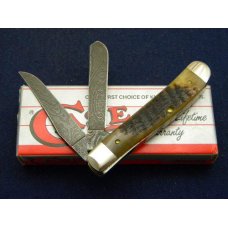 Case XX USA 1 Dot (1989) Rogers Bone ROG 6207 D Damscus Mini Trapper Knife - NIB