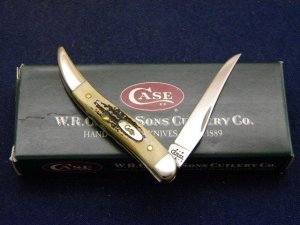 Case XX USA 2002 Bone Stag 6.510096 SS Tiny Toothpick Knife - NIB