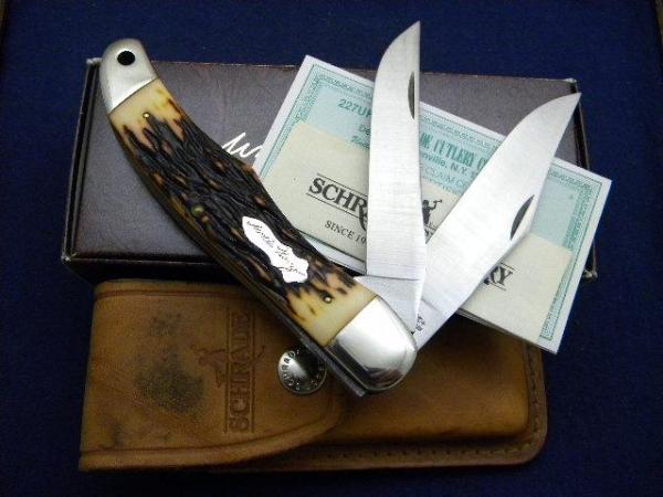 Schrade + USA 227UH Uncle Henry Staglon Folding Bowie/Hunter Knife & Pouch - NIB Schrade + USA 227UH Uncle Henry Staglon Folding Bowie/Hunter Knife & Pouch - NIB