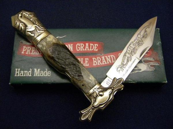 Parker Cut. Co. Hand Made Japan Bone EK-1 Folding Lockback Bowie Knife - NIB Parker Cut. Co. Hand Made Japan Bone EK-1 Folding Lockback Bowie Knife - NIB