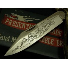 Parker Cut. Co. Hand Made Japan Bone EK-1 Folding Lockback Bowie Knife - NIB Parker Cut. Co. Hand Made Japan Bone EK-1 Folding Lockback Bowie Knife - NIB