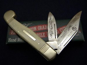 Parker Cut. Co. Hand Made Japan Smooth Bone EK-12 2 Blade Folding Knife - NIB