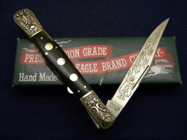 Parker Cut. Co. Hand Made Japan Horn EK-4 Folding Lockback Bowie Knife - NIB Parker Cut. Co. Hand Made Japan Horn EK-4 Folding Lockback Bowie Knife - NIB