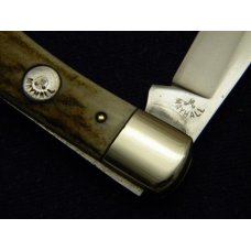 Custom Stag Slip Joint Folding 1 Blade Knife by A.M. Mayhall - C. 1960's Custom Stag Slip Joint Folding 1 Blade Knife by A.M. Mayhall - C. 1960's