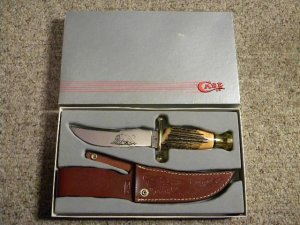 Case XX SS USA 1 Dot (1989) Stag Kodiak Fixed Blade Sheath Knife - NIB