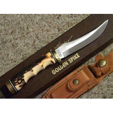 Schrade USA Uncle Henry Staglon 153UH Golden Spike Fixed Blade Sheath Knife - NIB Schrade USA Uncle Henry Staglon 153UH Golden Spike Fixed Blade Sheath Knife - NIB