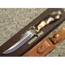 Schrade USA Uncle Henry Staglon 153UH Golden Spike Fixed Blade Sheath Knife - NIB Schrade USA Uncle Henry Staglon 153UH Golden Spike Fixed Blade Sheath Knife - NIB