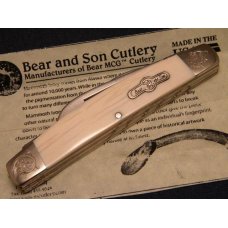Bear and Son J'ville, AL USA Genuine Mammoth Ivory Congress Knife with Scrolled Bolsters Bear and Son J'ville, AL USA Genuine Mammoth Ivory Congress Knife with Scrolled Bolsters